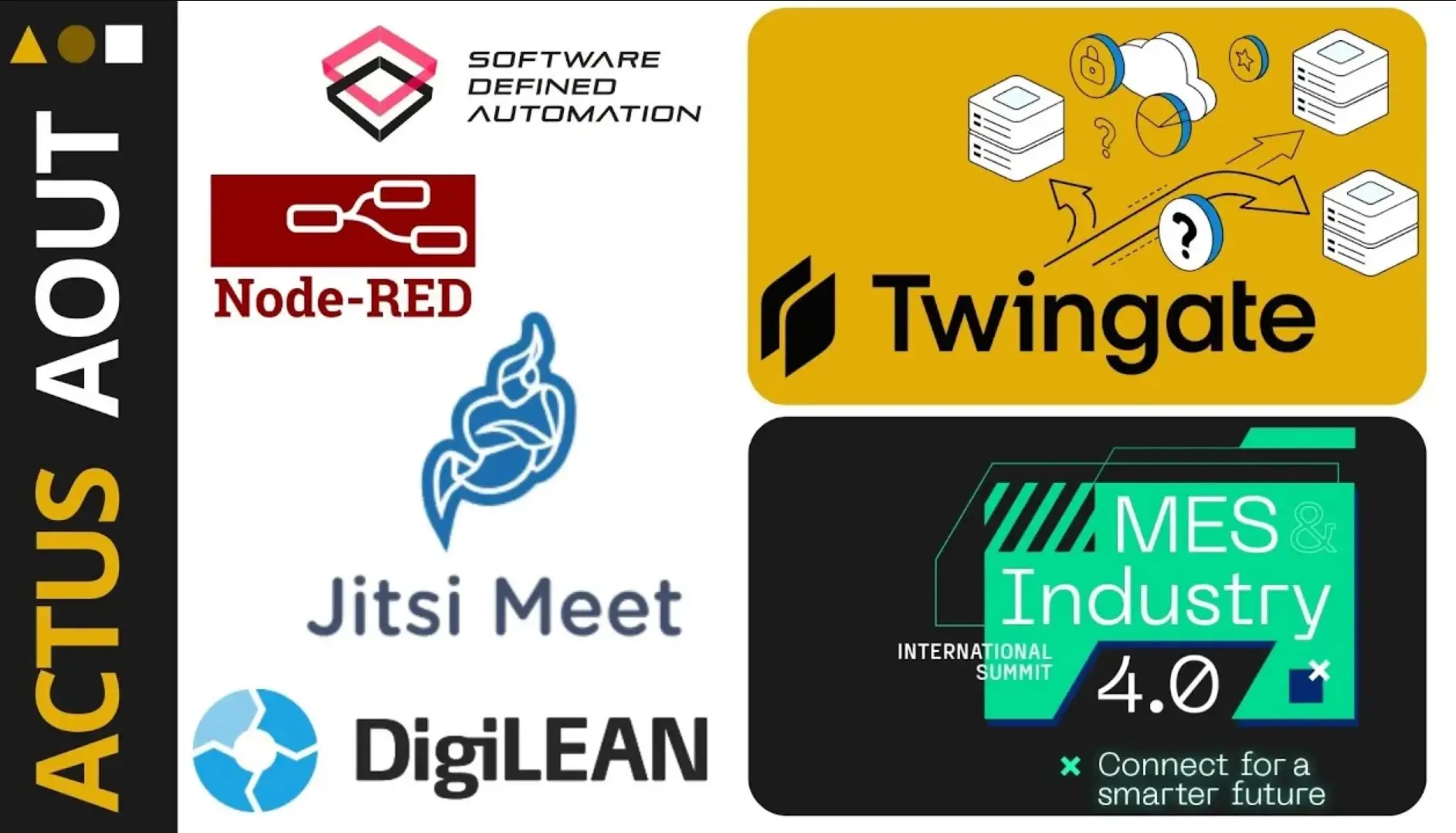 Actus n°4 - NodeRed, Private PROXY, MES, Interopérabilité, Version PLC, Jitsi, Lean, TwinGate